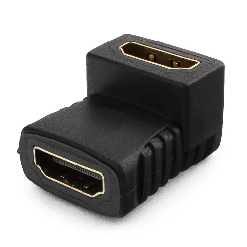 Gembird Переходник HDMI-HDMI 19F/19F, угловой, золотые разъемы, пакет [A-HDMI-FFL]
