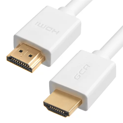 Greenconnect Кабель 2.0m HDMI версия 2.0, HDR 4:2:2, Ultra HD, 4K 60 fps 60Hz/5K*30Hz, 3D, AUDIO, 18.0 Гбит/с, 28/28 AWG, OD7.3mm, тройной экран, белый, GCR-50543