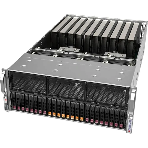 Платформа для сервера/ Supermicro GPU SuperServer AS-4125GS-TNRT2 4U (2x Socket SP5 up 400W, 24x DDR5 RDIMM, 2x 2.5 SAS/SATA3 + 8x NVMe 2.5 Hot-Swap, 11x PCI-E x16, 10x GPU, 2x 10GbE, 4x2000W Redund