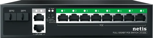 Коммутатор Netis P112GS (L2) 10x1Гбит/с 2SFP 8PoE 120W неуправляемый