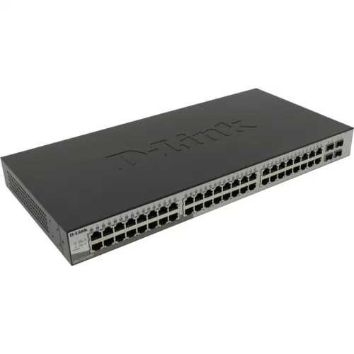 Коммутатор/ DGS-1210-52/ME/B Managed L2 Metro Ethernet Switch 48x1000Base-T, 4x1000Base-X SFP, Surge 6KV, CLI, RJ45 Console, RPS, Dying Gasp (DGS-1210-52/ME/B1A)