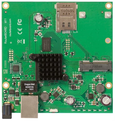 MikroTik RouterBOARD M11G with Dual Core 880MHz CPU, 256MB RAM, 1x Gbit LAN, 1x miniPCI-e, RouterOS L4 (RBM11G)