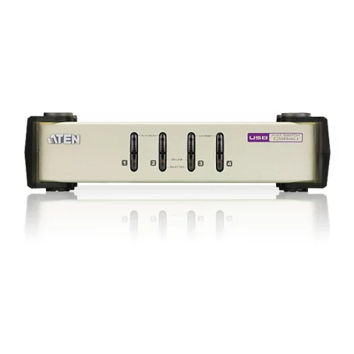 4-х порт. переключатель, электрон., KVM, 1 user PS2/ USB+VGA =] 4 cpu PS2/ USB+VGA, со шнурами PS2/ USB 2х1.2+2х1.8м., 2048x1536, настол., без OSD, некаскад./ CUBIQ 4 PORT USB & PS/ 2 KVM SWITCH (CS84U)