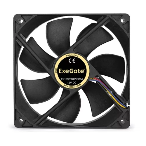 Exegate EX283391RUS Вентилятор ExeGate E12025B4P-PWM, 120x120x25 мм, двойной шарикоподшипник, 4pin, PWM, 22dBA фото 2