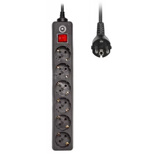 Сетевой фильтр Buro 600SH-3-B 3м (6 розеток) черный (коробка)
