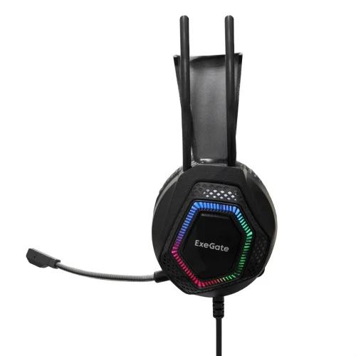 ExeGate Cosmos HS-704GL (объемный звук 7.1, длина кабеля 2.5м, динамик 50мм, 20-20000Гц, RGB подсветка, USB интерфейс, регулировка громкости, Color Box) (EX289747RUS) фото 3