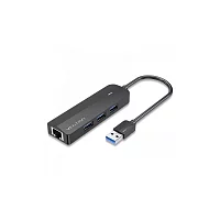 Сетевой адаптер Vention USB 3.0 M/Gigabit Ethernet RJ45 F+OTG хаб 3xUSB Черный - 0.15м. (CHNBB)