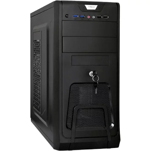Exegate EX283214RUS Корпус Miditower ExeGate CP-603UB Black, ATX, , 2*USB+2*USB3.0, Audio, замок блокировки кнопки питания