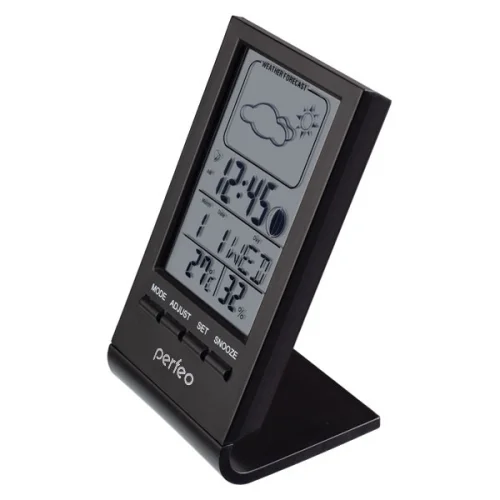 Perfeo Часы-метеостанция Angle, чёрный, (PF-S2092) время, температура, влажность, дата (PF_A4856)