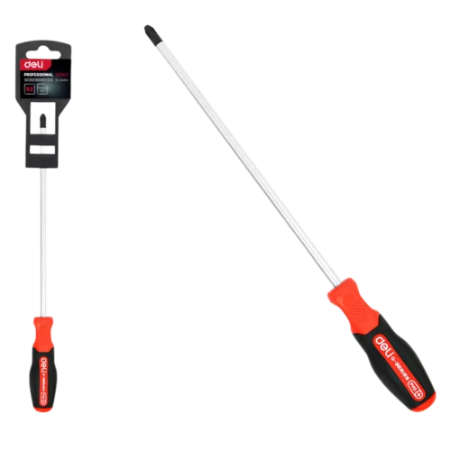 Крестовая DL3464 PH3x200мм сталь S2, матовый стержень, двухкомпонентная прорезиненная рукоять