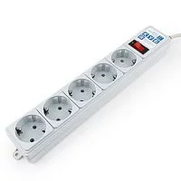 Фильтр-удлинитель Power Cube B 5.0 м 5 розеток (серый) 10А/2,2кВт/ Surge protector Power Cube B 5.0 m 5 outlets (gray) 10A / 2.2kW (SPG-B-15)
