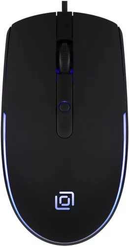 Мышь Оклик 100M черный оптическая (1600dpi) USB для ноутбука (4but) (1909417)