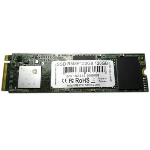 Твердотельный накопитель AMD Radeon R5 SSD M.2 2280 120Gb PCI-E x4 NVMe 3D TLC 1800/800MB/s IOPS 181K/184K (R5MP120G8)