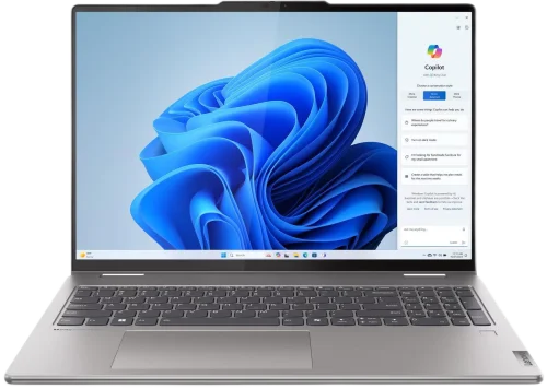Ноутбук трансформер Lenovo Yoga 7 2-in-1 16AHP9 16(1920x1200 IPS)/Touch/AMD Ryzen 7 8840HS(3.8Ghz)/16384Mb/512PCISSDGb/noDVD/Int:AMD Radeon 780M/Cam/BT/WiFi/71WHr/war 1y/1.99kg/arctic grey/Win11Home_ENG + 65W (83DM0006US)