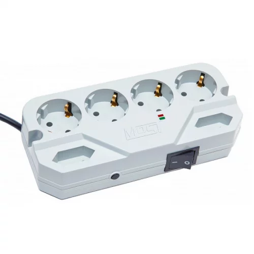 Сетевой фильтр Most СHV CEE 7/ 4 «Schuko» 4 шт, CEE 7/ 16 «Europlug» 2 шт, 5 м, белый (CHV 5M WH)