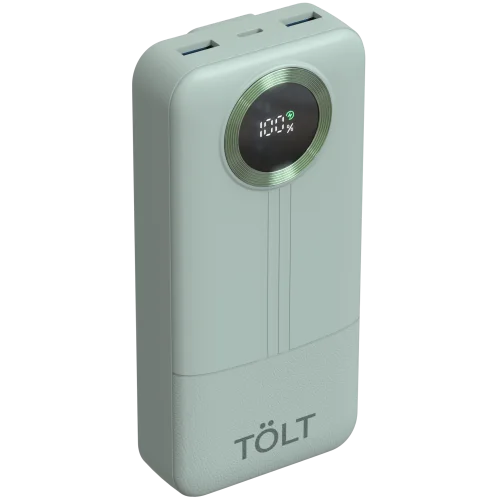 Портативный аккумулятор TOLT Lit KP228 Green, 20000mAh, 22,5W, fast charging and PD, green, CCC/ Powerbank TOLT Lit KP228 Green, 20000mAh, 22,5W, fast charging and PD, green, CCC