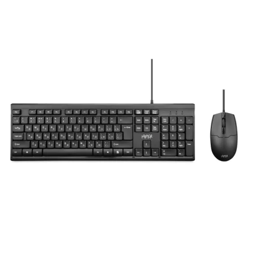 Комплект клавиатура+мышь HIPER OS-1000, Wired, USB, 1000dpi, cable 1.5m