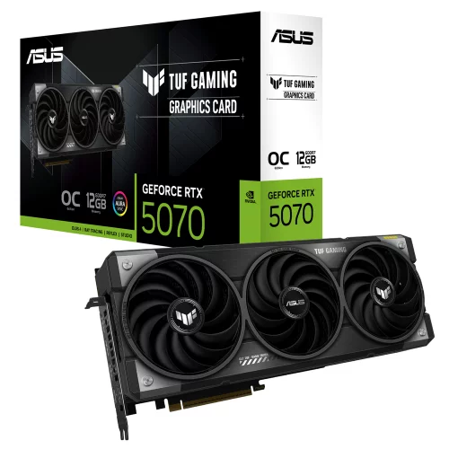 Видеокарта ASUS RTX5070 TUF GAMING 12GB GDDR7 192bit 3xDP 2xHDMI 3FAN RTL [TUF-RTX5070-O12G-GAMING] (90YV0LZ0-M0NA00)