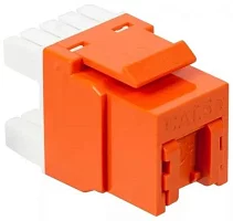 Модуль Keystone, RJ45, кат.5E, UTP, 180 градусов, со встроенной шторкой, оранжевый (LAN-OK45U5E/ 180P-OR) (LAN-OK45U5E/180P-OR)