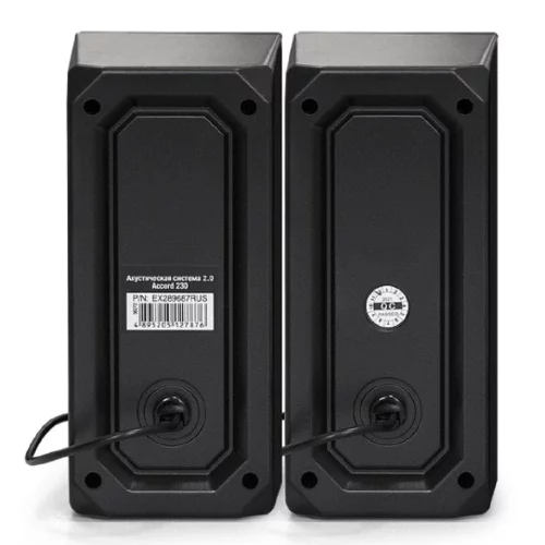 ExeGate Accord 230 (питание USB,Bluetooth, 2х3Вт (6Вт RMS), 60-20000Гц, цвет черный, RGB подсветка, Color Box) (EX289687RUS) фото 2