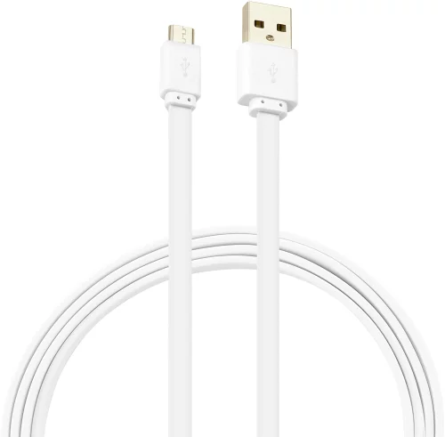 Кабель Buro BHP MICROUSB 1M FLAT USB (m)-micro USB (m) 1м белый плоский фото 3