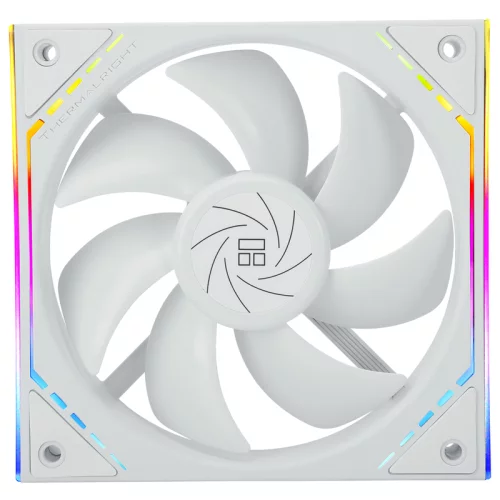 Кулер для корпуса/ Case Cooler Thermalright TL-M12W-S (120x124x25mm, 4-pin PWM, ARGB, 47.6CFM, 23.2dBA, 1500RPM, White)