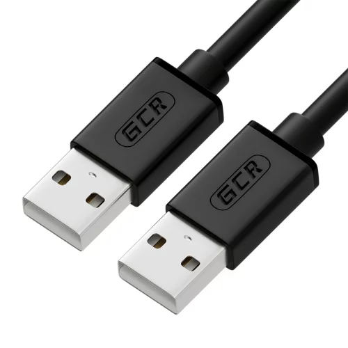 GCR Кабель 0.15m USB 2.0, AM/ AM, черный, 28/ 28 AWG, экран, армированный, морозостойкий (GCR-UM2M-BB2S-0.15M)