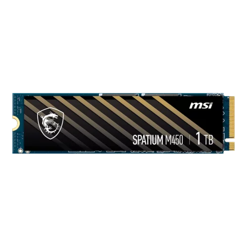 MSI SSD SPATIUM M450, 1000GB, M.2(22x80mm), NVMe, PCIe 4.0 x4, 3D TLC, R/W 3600/3000, IOPs 420 000/550 000, TBW 600, DWPD 0.33 (5 лет) (S78-440L980-P83)