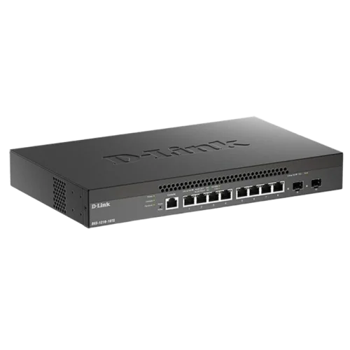 Коммутатор D-Link Управляемый L2+ коммутатор, 8x10GBase-T, 2x10GBase-X SFP+, CLI, Web-интерфейс, SNMP, консольный порт RJ-45 (DXS-1210-10TS/B2A)