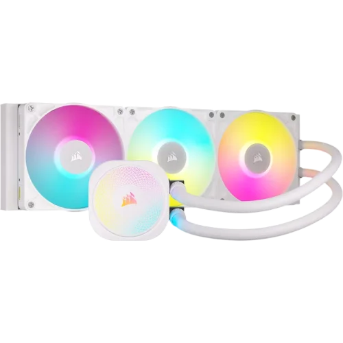 Система жидкостного охлаждения/ Water Cooling System Corsair iCUE LINK TITAN 360 RX RGB (360mm, White/ Fans: 3x120mm, 73.5CFM, 36dBA, 2100RPM/ S: 1851, 1700, AM5, AM4) (CW-9061021-WW)