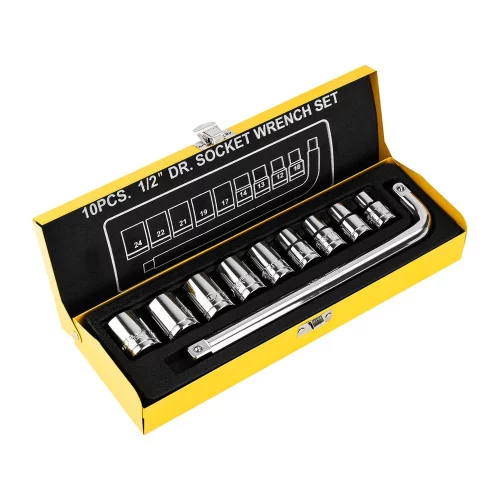 Набор торцевых головок 9 шт Deli DL2010T L-образный ключ, головки 1/2