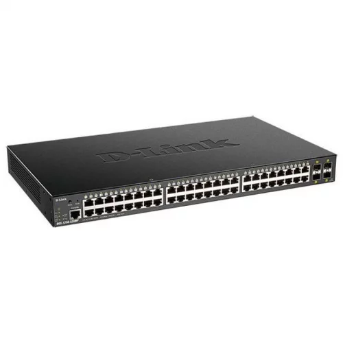 Коммутатор/ DGS-1250-52XMP Smart L2 Switch 48x1000Base-T PoE, 4х10GBase-X SFP+, PoE Budget 370W, CLI, RJ45 Console (DGS-1250-52XMP/A1A)