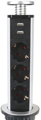 Сетевой разветвитель Premier 3R USB 1.8м (3 розетки) серый (коробка) (PX/BL-VRT-3R-2USB-GRE) фото 5