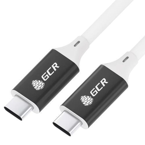 GCR Кабель USB 3.1 (USB 3.2 Gen 1) Type C-С, 0.5m, 100W/20V/5A, M/M, 5 Гбит/с, TPE, AL сase черный, белый, GCR-55455