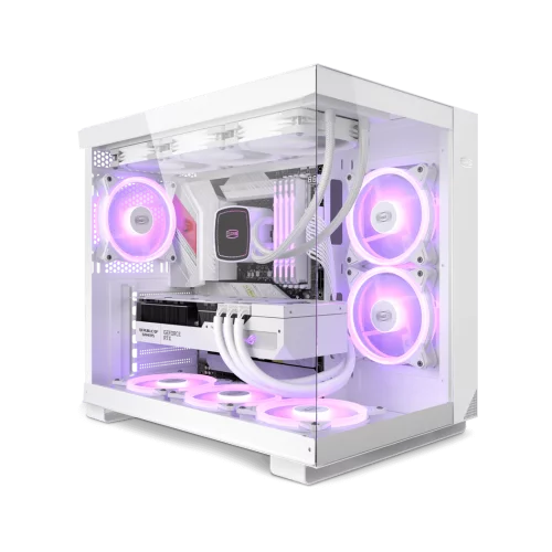 Корпус без блока питания/ Case PCCooler C3T500 ARGB WH, Midi-Tower, TG, 6x120mm ARGB, 1xUSB-C 3.1 + 2xUSB-A 3.0, ATX, mATX, mITX White