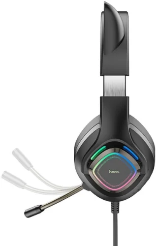 Наушники с микрофоном Hoco W107 Cute cat черный 2м мониторные USB оголовье (W107) (W107#MLN) фото 4