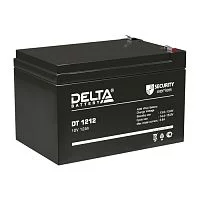 Батарея DELTA серия DT, DT 1212, напряжение 12В, емкость 12Ач (разряд 20 часов), макс. ток разряда (5 сек.) 165А, макс. ток заряда 3.6А, свинцово-кислотная типа AGM, клеммы F2, ДxШxВ 151х98х94мм., вес 3.6кг., срок службы 5 лет./ Battery DELTA series DT,
