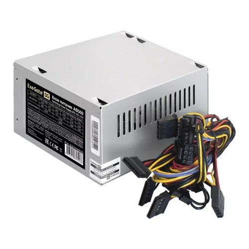 Exegate EX219185RUS / 251772 Блок питания 500W ATX-AB500 OEM, 8cm fan, 24+4pin, 2*SATA, 1*FDD, 2*IDE