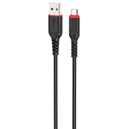 HOCO X59/ USB кабель Micro/ 2m/ 2.4A/ Нейлон/ Black (HC-94086) фото 2