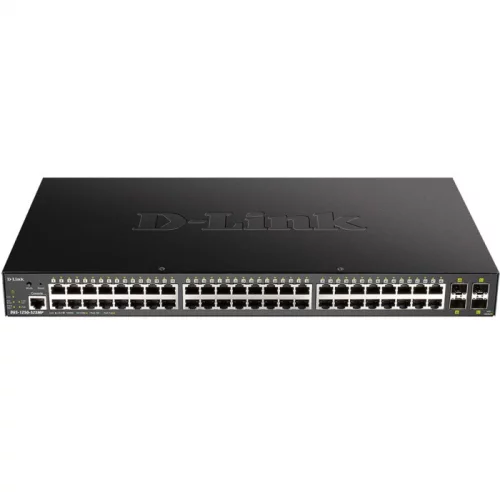 Коммутатор/ DGS-1250-52XMP Smart L2 Switch 48x1000Base-T PoE, 4х10GBase-X SFP+, PoE Budget 370W, CLI, RJ45 Console (DGS-1250-52XMP/A1A) фото 2