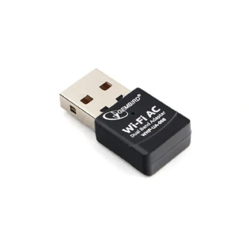 Gembird Сетевой двухдиапазонный Wi-Fi мини USB-адаптер 600 Мбит, USB, 802.11b/ g/ n/ ac/ а (WNP-UA-008)