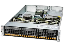 Серверная платформа/ SYS-221H-TN24R (bundle12): 2U / 2x LGA-4677 / 32x DDR5 RDIMM / 24x Hs 2.5" NVMe*/SATA/SAS*/ 1x SSD NVME 480GB, M.2 / 1x Dual-Port 1GbE RJ45 / 2x 1200W Power (24 NVME config, Fan+