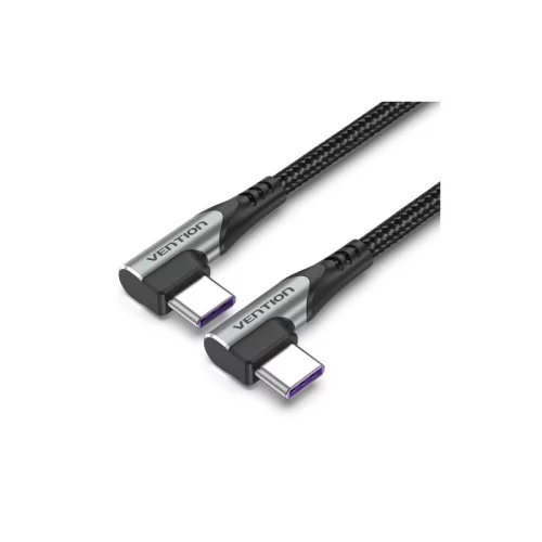 Кабель Vention USB 2.0 CM/CM угловой - 1м. Серый 5А PD100W (TANHF)