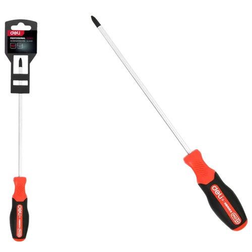 Крестовая DL3461 PH2x125мм сталь S2, матовый стержень, двухкомпонентная прорезиненная рукоять