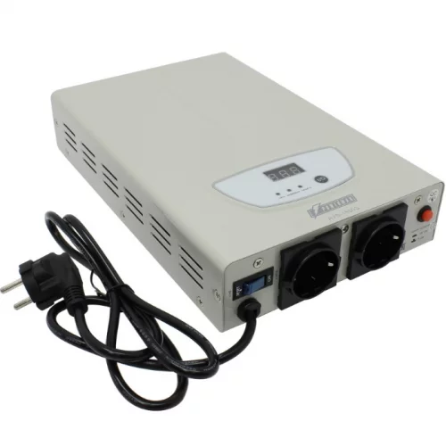 Стабилизатор POWERMAN AVS 1500S, ступенчатый регулятор, цифровые индикаторы уровней напряжения, 1500ВА, 140-260В, максимальный входной ток (POWERMAN AVS-1500S) фото 2