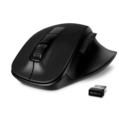 Беспроводная мышь RX-525SW чёрная (бесшумн. кл., 5+1кл. 600-1400DPI, Soft-touch, блист.) (SV-021849) фото 2