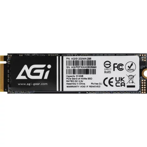 Твердотельный накопитель SSD AGI AI298 M.2 PCIe 512GB RETAIL-Color Box (AGI512GIMAI298-CB)