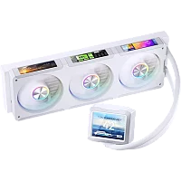 Система жидкостного охлаждения/ Water Cooling System JONSBO TF3-360SCW White (320W, 360mm, LED, White, ARGB/ Fans: 3x120mm, 62.4CFM, 37.3dBA, 2400RPM/ Pump height 63mm, 30dBA, 2500RPM, Rad thickness 2