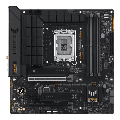 Материнская плата ASUS TUF GAMING B760M-PLUS WIFI, LGA1700, B760, 4*DDR5, HDMI+DP, 4xSATA3 + RAID, M2, Audio, Gb LAN, USB 3.2, USB 2.0, mATX; 90MB1ET0-M0EAY0