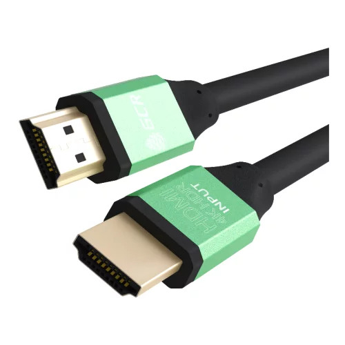 Greenconnect Кабель 2.5m HDMI версия 2.0, HDR 4:2:2, Ultra HD, 4K 60 fps 60Hz/5K*30Hz, 3D, AUDIO, 18.0 Гбит/с, 28/28 AWG, OD7.3mm, тройной экран, черный, AL корпус зеленый (GCR-50962)